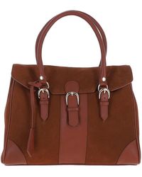 Ashwood Leather - 'Onda Opulenta' Flap Over Soft Suede Tote Bag - Lyst