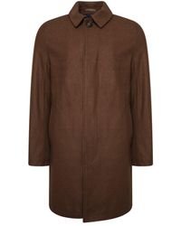 Harry Brown London - Harry London Mud Wool Blend Overcoat - Lyst