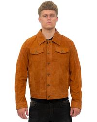 Infinity Leather - Goat Suede Trucker Jacket-Taraz - Lyst