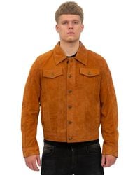Infinity Leather - Goat Suede Trucker Jacket-Taraz - Lyst