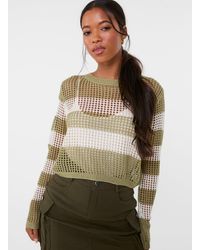 Pink Vanilla - Stripe Crochet Jumper - Lyst