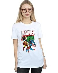 Marvel - Ladies Hero Group Cotton Boyfriend T-Shirt - Lyst