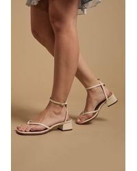 Oasis - Warda Toe Post Low Block Heel Sandals - Lyst