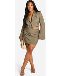 Boohoo - Plus Tailored Wrap Skirt - Lyst