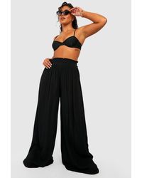Boohoo - Plus Cheesecloth Beach Trousers - Lyst