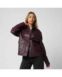 Barneys Originals - Real Leather Utility Jacket - Lyst
