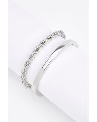 Boohoo - Chain And Bangle Bracelet Set - Lyst