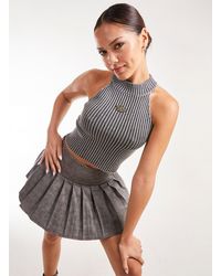 Pink Vanilla - High Neck Logo Detail Racer Top - Lyst