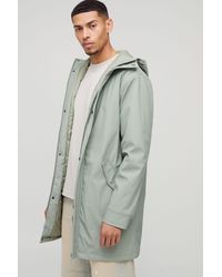 BoohooMAN - Regular Fit Longline Shower Resistant Raincoat Jacket - Lyst