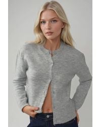 Hiccup - Crew Neck Knitwear Soft Touch Cardigan - Lyst