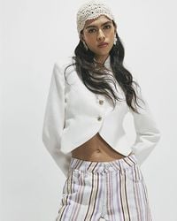 River Island - Jacket Military Long Sleeve Button - Lyst