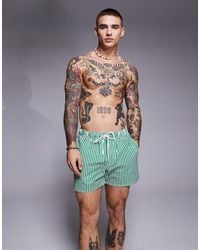 ASOS - Seersucker Stripe Swim Shorts - Lyst