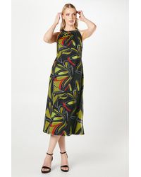 PRINCIPLES - Multi Abstract Mesh Halterneck Midi Dress - Lyst