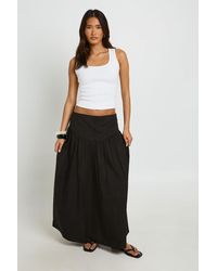 Boohoo - Button Waistband Maxi Skirt - Lyst