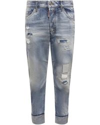 DSquared² - Worn Patchwork Relaxed Fit Jeans Cotton - Lyst
