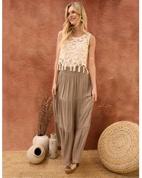 Blue Vanilla - Shirring Waist Tiered Maxi Skirt - Lyst