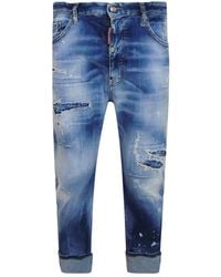 DSquared² - Big Brother Jean Reinforced Destroyed Denim Blauwe Jeans - Lyst