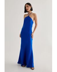 Nasty Gal - Satin Halter Neck Cowl Back Maxi Dress - Lyst