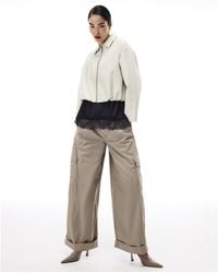 River Island - Bomber Jacket Faux Leather Bubble Hem Pu - Lyst
