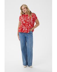 Kaffe - Blouse Met Korte Mouwen Kcvilana Blouse Met Korte Mouwen Loose Fit - Lyst