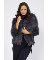 Jayley - Hand Knitted Faux Fur Jacket - Lyst