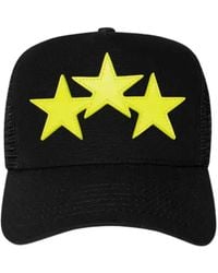 Amiri - Three Star Trucker Hat Lime Cotton - Lyst
