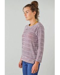 Marks & Spencer - Wavy Striped Boat Neck Top - Lyst
