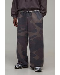 BoohooMAN - Wide Leg Camo Washed Loopback Jogger - Lyst
