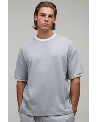 BoohooMAN - Oversized Waffle Ringer T-Shirt - Lyst