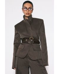 Boohoo - Cinched Ruched Waist Blazer - Lyst
