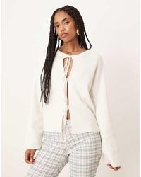 Gina Tricot - Lightweight Knit Tie Cardigan Top - Lyst