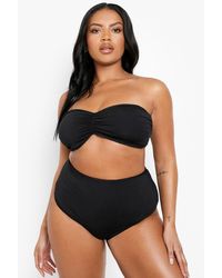 Boohoo - Plus High Waist Bandeau Bikini Set - Lyst