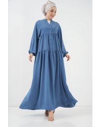 Bigdart - V-Neck Button Closure Relaxed Fit Maxi Dress - Lyst