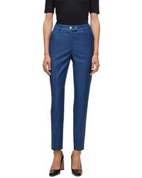 BOSS - Tamata Solid Patterned Cigarette Trousers - Lyst