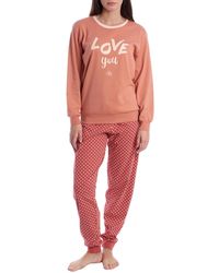 Kisses&Love - Long-Sleeved Cotton Pajamas Klp1 - Lyst