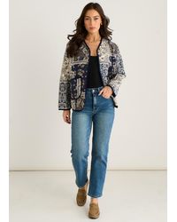 Gini London - Paisley Tile Print Lightweight Quilted Jacket - Lyst