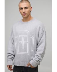 BoohooMAN - Fluffy Knit Bm Jumper - Lyst