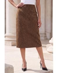 Roman - Faux Suede Printed Pencil Skirt - Lyst
