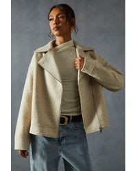 MissPap - Wool Look Biker Jacket - Lyst
