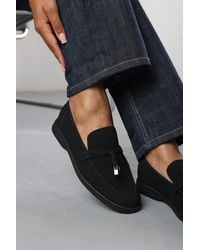 Where's That From - Wheres 'Charming' Slip On Suede Loafers Metal Trim Tassel - Lyst