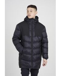 Brave Soul - Longline Quilted Hooded Padded Jacket - Lyst