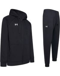 Under Armour - Full Zip Ua Rival Fleece Tracksuit Cotton - Lyst