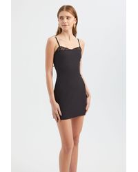 Hiccup - Sweetheart Neck Spaghetti Strap Mini Bodycon Dress With A Lace Detail - Lyst