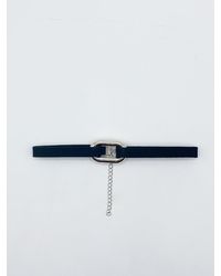 SVNX - Faux Suede Choker Necklace With Metal Center Charm - Lyst