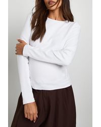 Boohoo - Maternity Basic Rib Long Sleeve Longline Fitted Top - Lyst