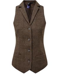 PREMIER - Ladies Herringbone Waistcoat Check) - Lyst