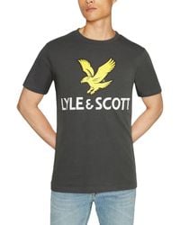 Lyle & Scott - Graphic T Shirts Short Sleeve Glitch Printed Summer Cotton Tee - Lyst
