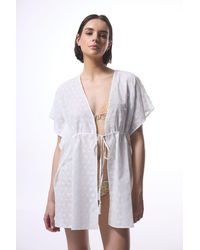 Penti - Embroidered Cotton-Blend Midi Kimono - Lyst