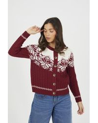Brave Soul - Snowflake Fairisle Christmas Cardigan - Lyst