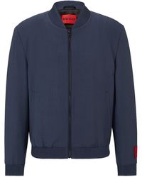 HUGO - Solid Patterned Ribbed Cuff Bomber Jacket - Lyst